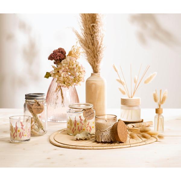 Raumduft Blumengarten - Mit eleganten Pampasgras-Stäbchen & Trockenähren - 130ml Diffusor für wohlriechendes Zuhause, Büro & Bad