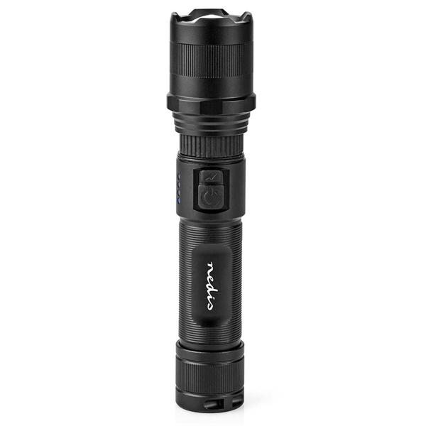 LED-Taschenlampe - Vollmetallgehäuse & Li-Ionen-Akku 3,7V/2,2Ah - 10W, 1000 Lumen, 100m Reichweite, IPX4, USB-C - Perfekt für Outdoor & Notfälle