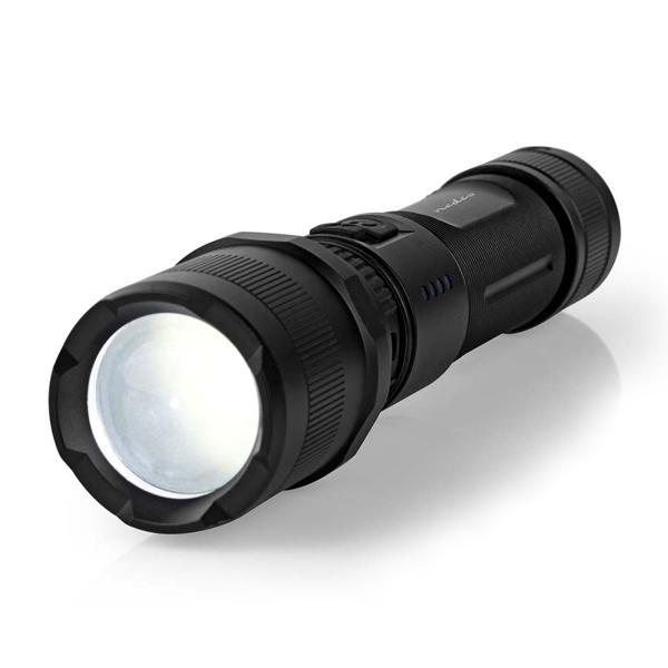 LED-Taschenlampe - Vollmetallgehäuse & Li-Ionen-Akku 3,7V/2,2Ah - 10W, 1000 Lumen, 100m Reichweite, IPX4, USB-C - Perfekt für Outdoor & Notfälle