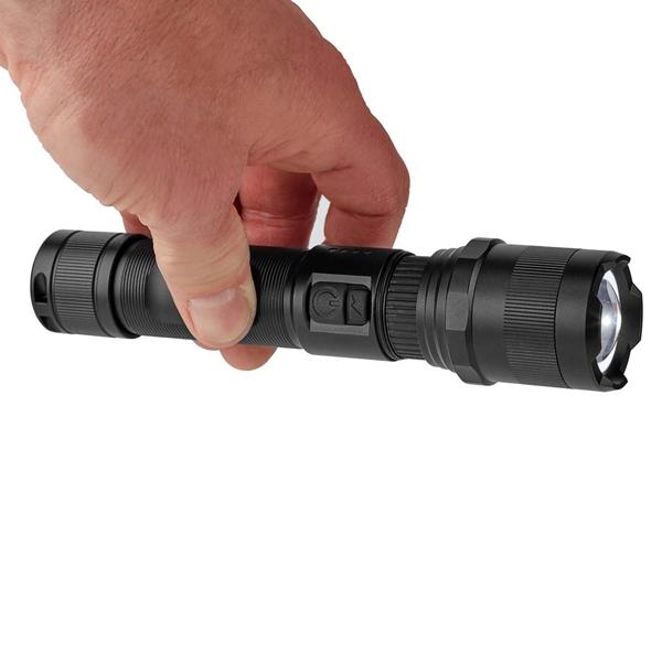 LED-Taschenlampe - Vollmetallgehäuse & Li-Ionen-Akku 3,7V/2,2Ah - 10W, 1000 Lumen, 100m Reichweite, IPX4, USB-C - Perfekt für Outdoor & Notfälle