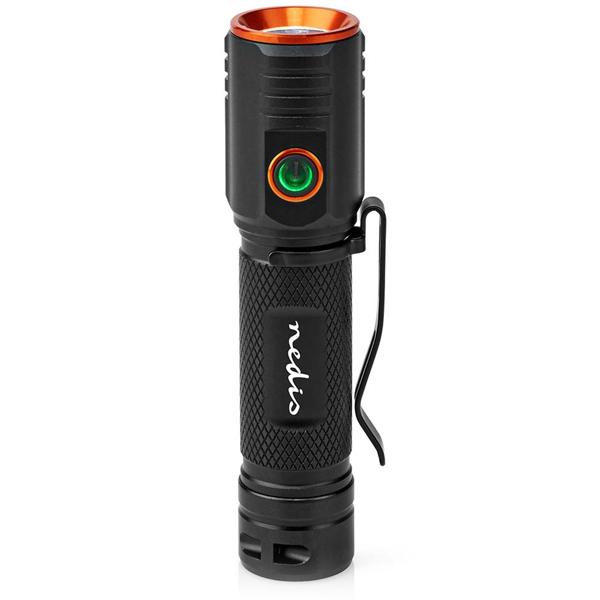 LED-Taschenlampe - 2000 Lumen & 180m Leuchtweite für Camping & Outdoor - IPX6 Wasserdicht - Vollmetallgehäuse - USB-C Akku - Schwarz