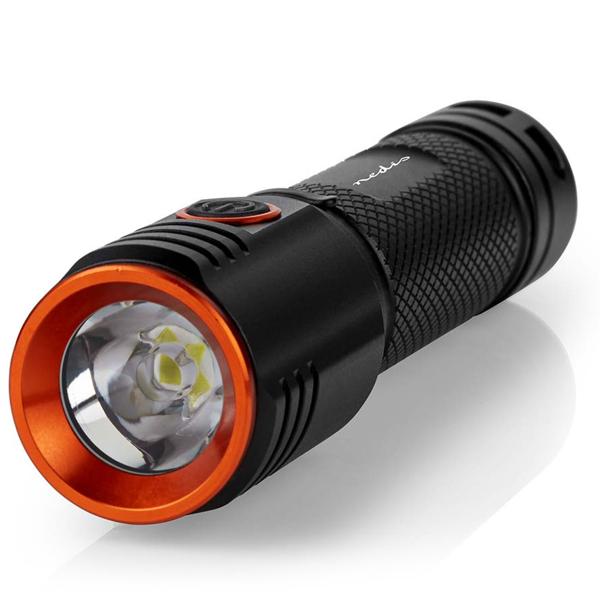 LED-Taschenlampe - 2000 Lumen & 180m Leuchtweite für Camping & Outdoor - IPX6 Wasserdicht - Vollmetallgehäuse - USB-C Akku - Schwarz