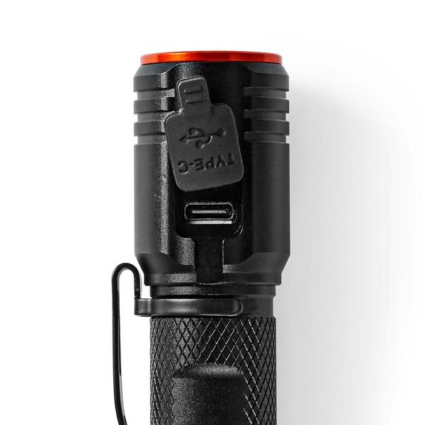 LED-Taschenlampe - 2000 Lumen & 180m Leuchtweite für Camping & Outdoor - IPX6 Wasserdicht - Vollmetallgehäuse - USB-C Akku - Schwarz