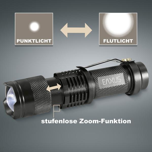 Mini-Taschenlampe mit superheller T6 LED, 300 Lumen, 3 Lichtmodi, robustes Aluminiumgehäuse, kompakt & leicht, ideal für Outdoor, Camping & Notfälle