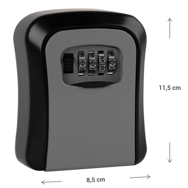 Robuster Schlüsselsafe mit Zahlen-Code – sichere Schlüsselaufbewahrung für drinnen & draussen, wetterfest, (11,5 x 8,5 x 4 cm), einfache Montage