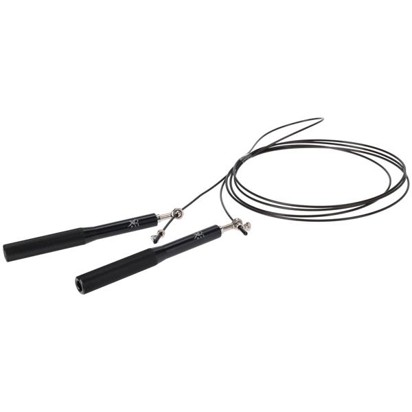 Springseil Schwarz - Einstellbar bis 300 cm für Fitness, Cardio & Beweglichkeit - Robuste Aluminiumgriffe - Ideal für Home Workout & Unterwegs