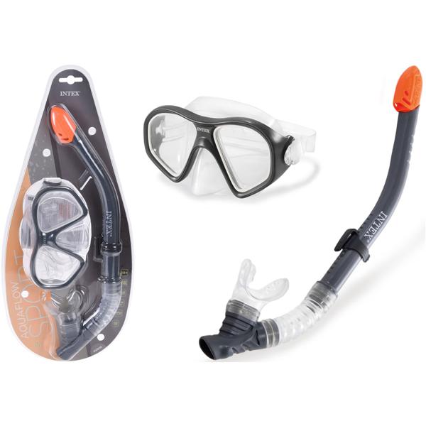 Taucherbrille Schnorchel Set Schwarz-Weiss - Tauch-Set für Meer, See & Pool - Ergonomisches Design, passt sich dem Kopf an - Urlaub, Schwimmen, Unterwasserwelt