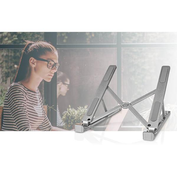 Faltbarer Laptop Ständer - 6 Betrachtungswinkel einstellbar für ergonomisches Arbeiten - Aluminium Notebookständer für 5-17 Zoll Geräte, MacBooks