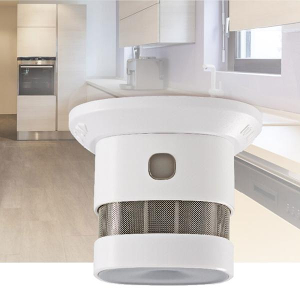 Mini-Rauchmelder für Wohn- & Gewerberäume - 10-Jahre-Batterie & 85 dB Alarmton - Diskretes Design, CR123A, 60x50x60mm, 68g, einfach installierbar