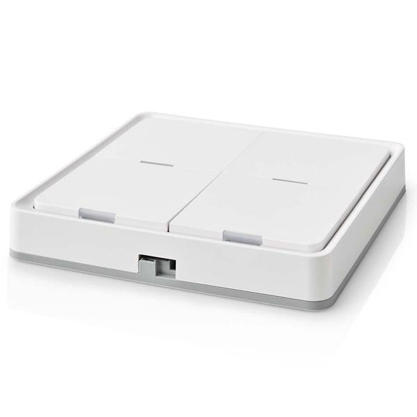 Programmierbarer SmartLife Wandschalter, 4 Tasten, weiss – für die einfache Steuerung von Smart Life Produkten, Smart Home Lösung