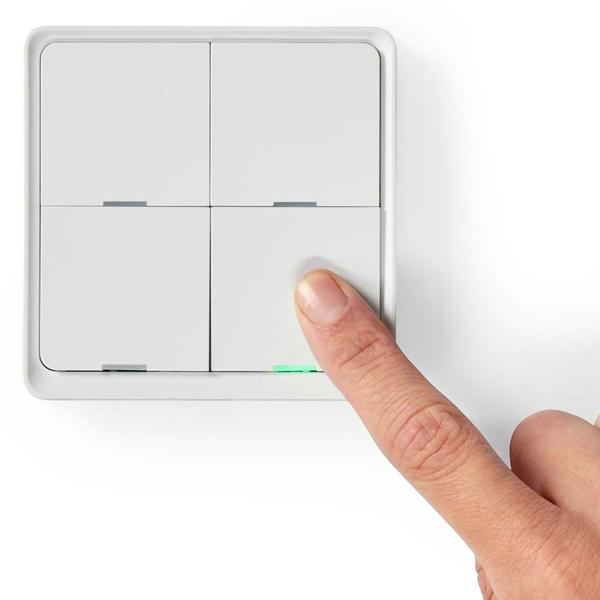 Programmierbarer SmartLife Wandschalter, 4 Tasten, weiss – für die einfache Steuerung von Smart Life Produkten, Smart Home Lösung