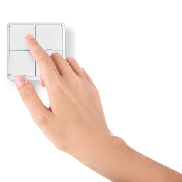 Programmierbarer SmartLife Wandschalter, 4 Tasten, weiss – für die einfache Steuerung von Smart Life Produkten, Smart Home Lösung