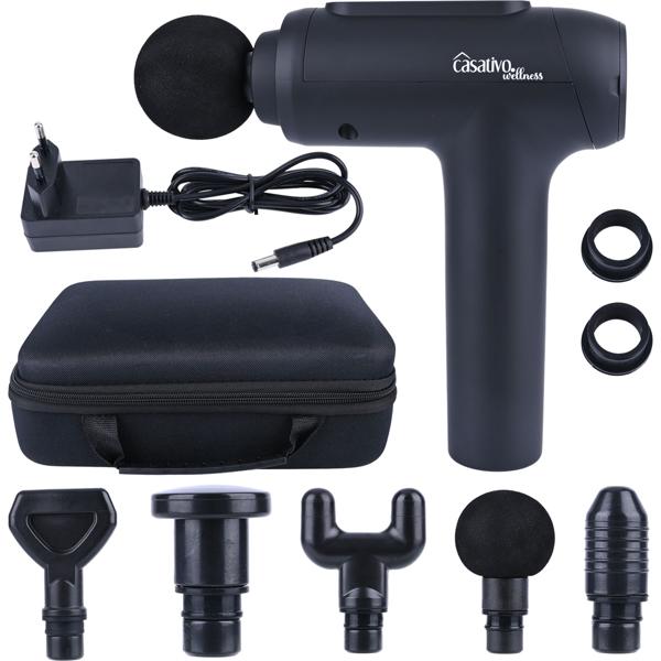 Professionelle Massage-Pistole, Massage Gun, 6 Köpfe, 20 Intensitätsstufen, Akkubetrieb für Oberschenkel, Bauch, Schulter, Nacken und Rücken