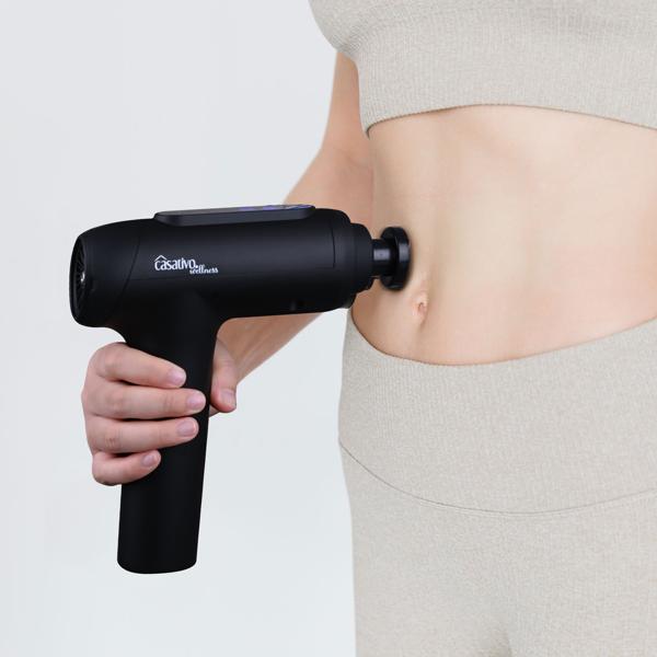 Professionelle Massage-Pistole, Massage Gun, 6 Köpfe, 20 Intensitätsstufen, Akkubetrieb für Oberschenkel, Bauch, Schulter, Nacken und Rücken