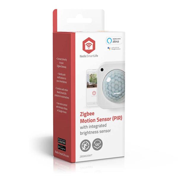 SmartLife Bewegungssensor - PIR-Sensor - Smart Home kompatibel - Helligkeitserkennung - kabellos, batteriebetrieben - 100° Detektionswinkel - 4,6x3,9x4,6 cm