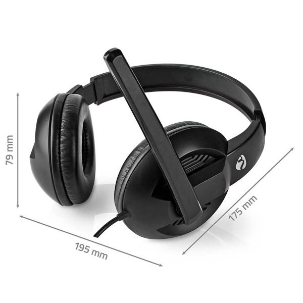 Over-Ear Headset Stereo Kopfhörer - PC Gaming Meetings Home Office - USB-C/A - 40mm Treiber - Klares Mikrofon - 1.8m Kabel - Schwarz