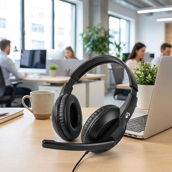 Over-Ear Headset Stereo Kopfhörer - PC Gaming Meetings Home Office - USB-C/A - 40mm Treiber - Klares Mikrofon - 1.8m Kabel - Schwarz
