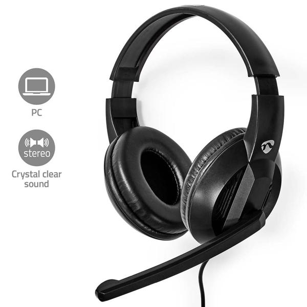 Over-Ear Headset Stereo Kopfhörer - PC Gaming Meetings Home Office - USB-C/A - 40mm Treiber - Klares Mikrofon - 1.8m Kabel - Schwarz