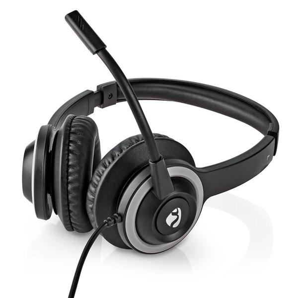 Over-Ear Kopfhörer - Stereo Headset für PC Gaming & Online Meetings - USB-C/USB-A Adapter - Einstellbares Mikrofon - 1.8m Kabel - 40mm Treiber
