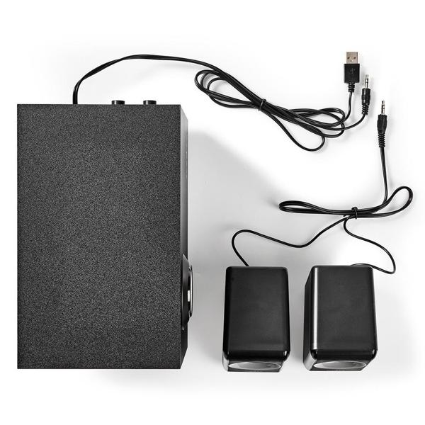 Lautsprecher mit Subwoofer - 2.1-Stereo-Sound für PC, Laptop & Smartphone - 33 Watt Gesamt, 15 Watt Subwoofer, 3,5mm Anschluss - USB-betrieben