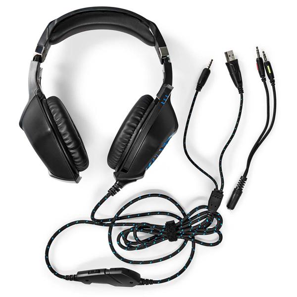 Gaming Headset - für Computerspiele & Voice-Chats - realistischer Sound, hohem Tragekomfort - LED-Lichteffekte, Mikrofon - USB-A, 2x 3.5 mm - 341g