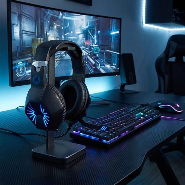 Gaming Headset - für Computerspiele & Voice-Chats - realistischer Sound, hohem Tragekomfort - LED-Lichteffekte, Mikrofon - USB-A, 2x 3.5 mm - 341g