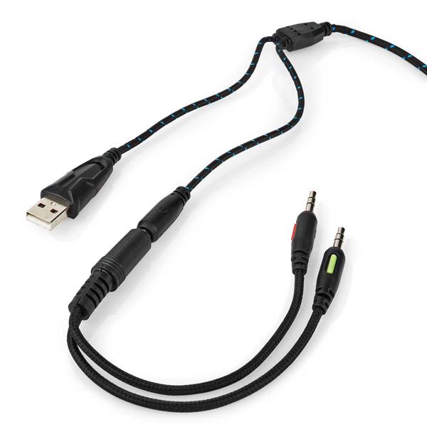 Gaming Headset - für Computerspiele & Voice-Chats - realistischer Sound, hohem Tragekomfort - LED-Lichteffekte, Mikrofon - USB-A, 2x 3.5 mm - 341g