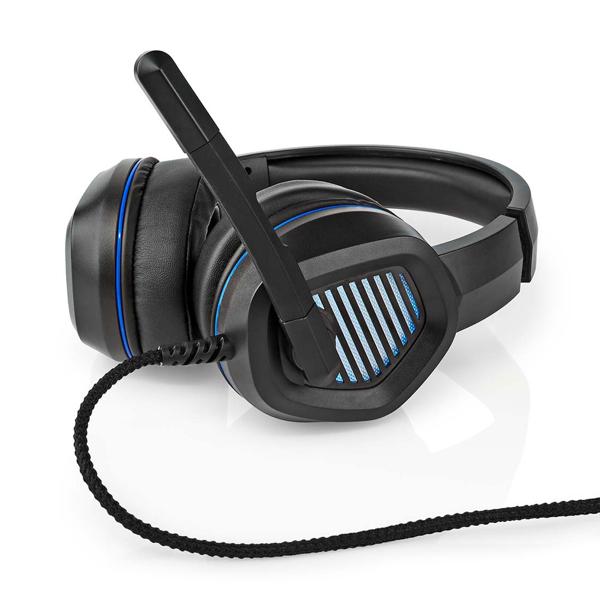 Komfortables Gaming-Headset mit flexiblem Mikrofon, USB-A, LED-Lichteffekten – Schwarz – Für lange Gaming-Sessions