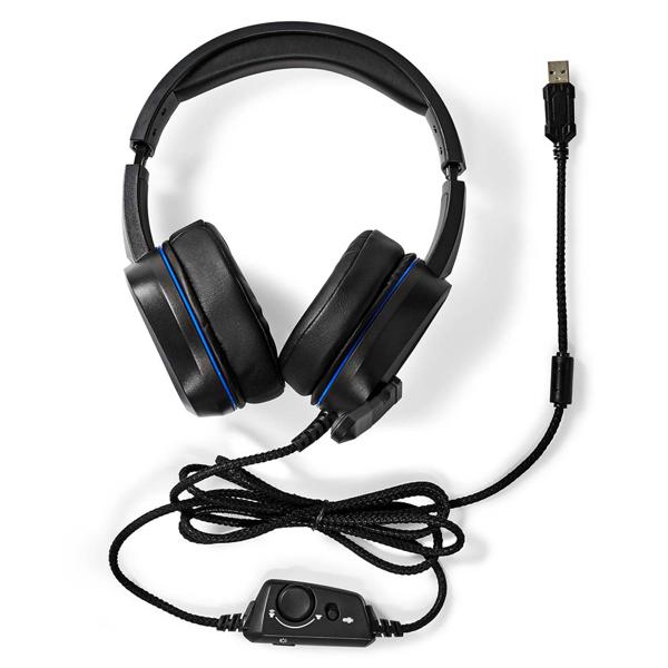 Komfortables Gaming-Headset mit flexiblem Mikrofon, USB-A, LED-Lichteffekten – Schwarz – Für lange Gaming-Sessions