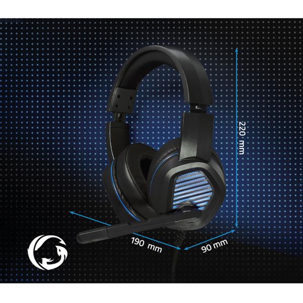 Komfortables Gaming-Headset mit flexiblem Mikrofon, USB-A, LED-Lichteffekten – Schwarz – Für lange Gaming-Sessions