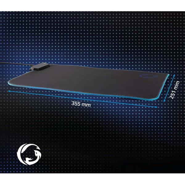 XL Gaming Mauspad - RGB-LED-Beleuchtung für individuelle Atmosphäre - pixelgenaues Tracking, rutschfeste Unterseite - 355x10x251mm - Mikrofaser/Gummi