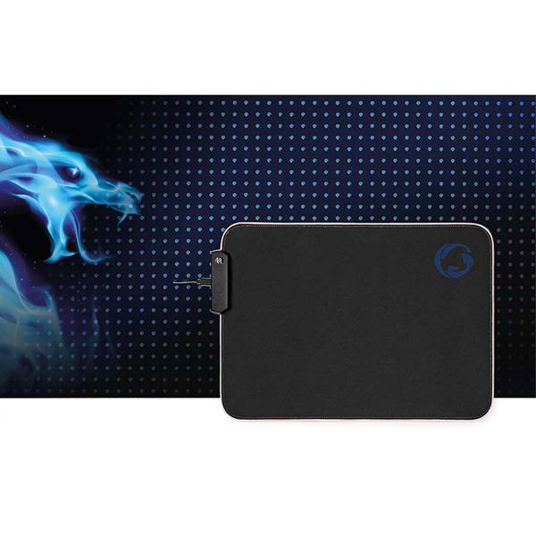 XL Gaming Mauspad - RGB-LED-Beleuchtung für individuelle Atmosphäre - pixelgenaues Tracking, rutschfeste Unterseite - 355x10x251mm - Mikrofaser/Gummi