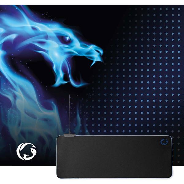 XXL Gaming Mauspad - RGB-LED-Beleuchtung mit Farbwechsel - Optimale Präzision & rutschfeste Unterseite - 800x300mm Mikrofaser/Gummi