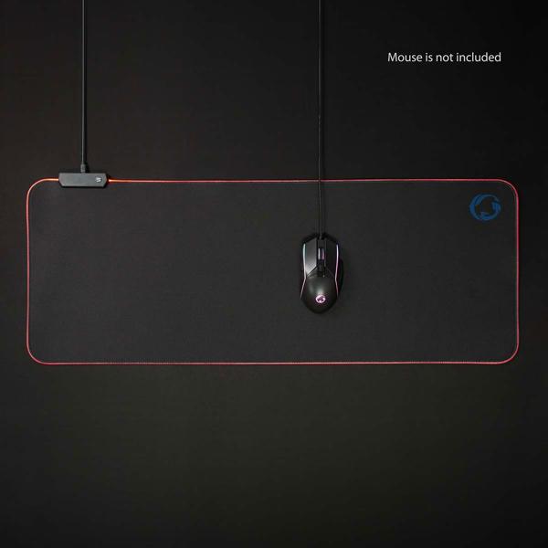 XXL Gaming Mauspad - RGB-LED-Beleuchtung mit Farbwechsel - Optimale Präzision & rutschfeste Unterseite - 800x300mm Mikrofaser/Gummi
