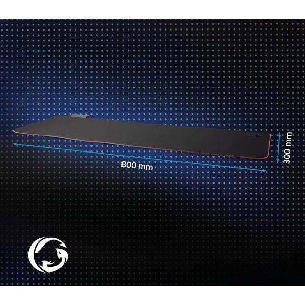 XXL Gaming Mauspad - RGB-LED-Beleuchtung mit Farbwechsel - Optimale Präzision & rutschfeste Unterseite - 800x300mm Mikrofaser/Gummi