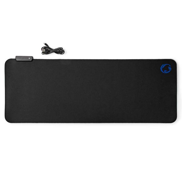 XXL Gaming Mauspad - RGB-LED-Beleuchtung mit Farbwechsel - Optimale Präzision & rutschfeste Unterseite - 800x300mm Mikrofaser/Gummi