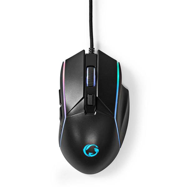 Gaming Maus mit Kabel - 6 Tasten, LED-Beleuchtung & ergonomisches Design - bis 7200 dpi, schwarz, USB, 150cm Kabel, RGB