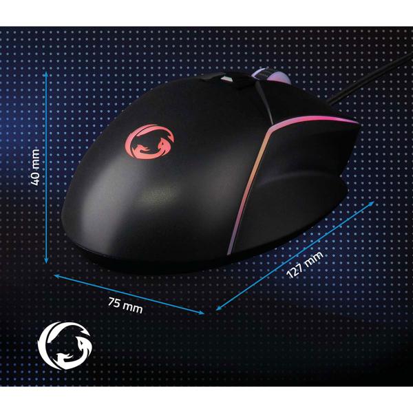 Gaming Maus mit Kabel - 6 Tasten, LED-Beleuchtung & ergonomisches Design - bis 7200 dpi, schwarz, USB, 150cm Kabel, RGB