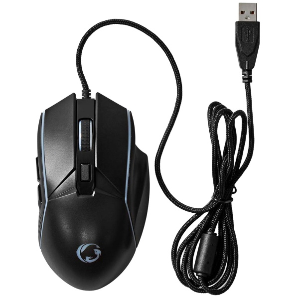 Gaming Maus mit Kabel - 6 Tasten, LED-Beleuchtung & ergonomisches Design - bis 7200 dpi, schwarz, USB, 150cm Kabel, RGB