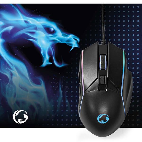 Gaming Maus mit Kabel - 6 Tasten, LED-Beleuchtung & ergonomisches Design - bis 7200 dpi, schwarz, USB, 150cm Kabel, RGB