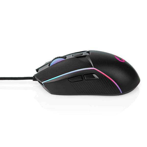 Gaming Maus mit Kabel - 6 Tasten, LED-Beleuchtung & ergonomisches Design - bis 7200 dpi, schwarz, USB, 150cm Kabel, RGB