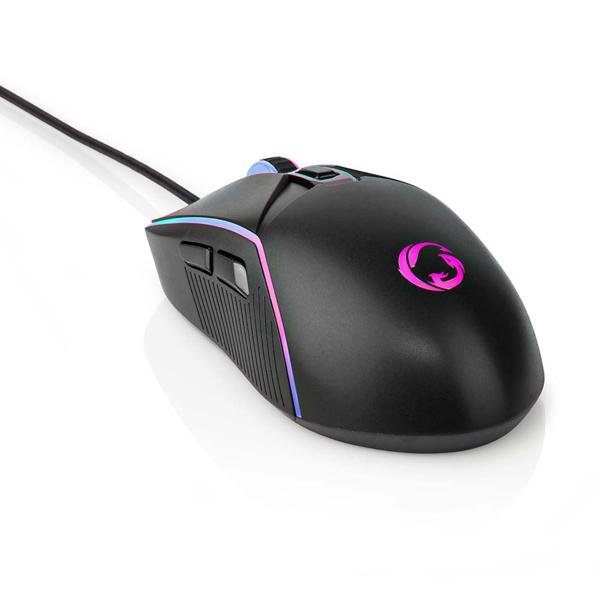 Gaming Maus mit Kabel - 6 Tasten, LED-Beleuchtung & ergonomisches Design - bis 7200 dpi, schwarz, USB, 150cm Kabel, RGB