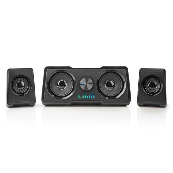 Gaming Lautsprecher PC Soundsystem - 2.2 Dual-Subwoofer 48 W RMS 16 W - LED-Lichteffekte reaktiv - 3.5mm AUX USB-A - für PC Laptop Smartphone