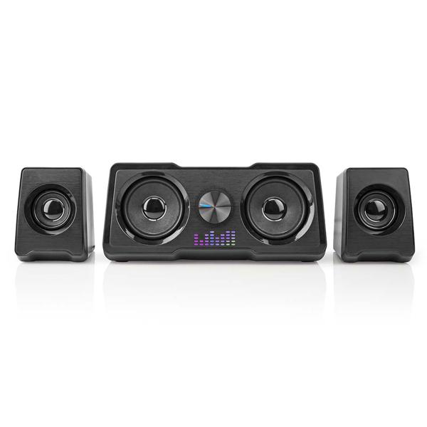 Gaming Lautsprecher PC Soundsystem - 2.2 Dual-Subwoofer 48 W RMS 16 W - LED-Lichteffekte reaktiv - 3.5mm AUX USB-A - für PC Laptop Smartphone