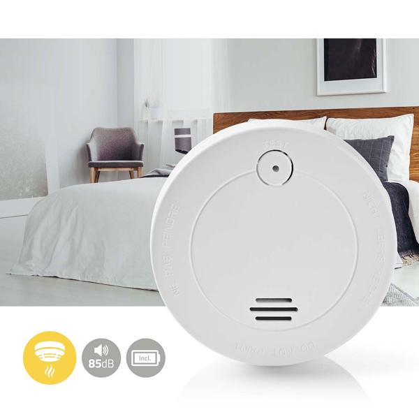 Zuverlässiger Rauchwarnmelder, weiss, mit lautem 85 dB Alarm, EN-14604 zertifiziert, langlebigem 10-Jahres-Sensor & 1 Jahr Batterie-Laufzeit