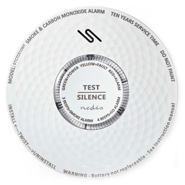 Lebensretter mit Doppelfunktion: Rauch- und Kohlenmonoxidmelder (CO) mit 85dB Alarm – Weisser Melder mit 10 Jahren Batterielaufzeit für optimalen Schutz