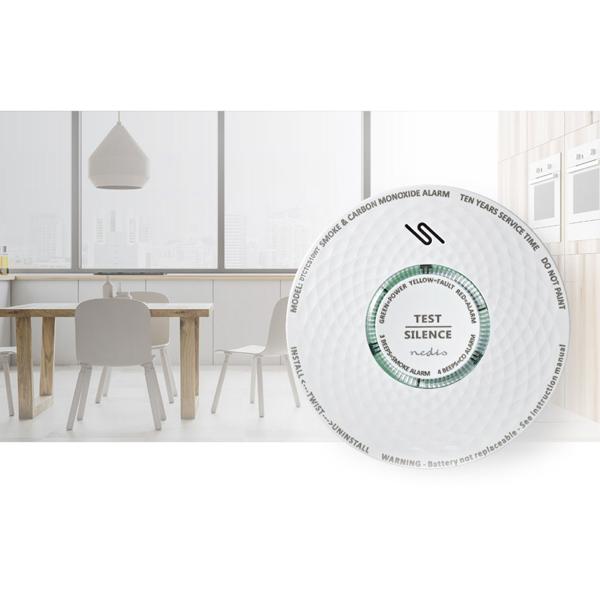 Lebensretter mit Doppelfunktion: Rauch- und Kohlenmonoxidmelder (CO) mit 85dB Alarm – Weisser Melder mit 10 Jahren Batterielaufzeit für optimalen Schutz
