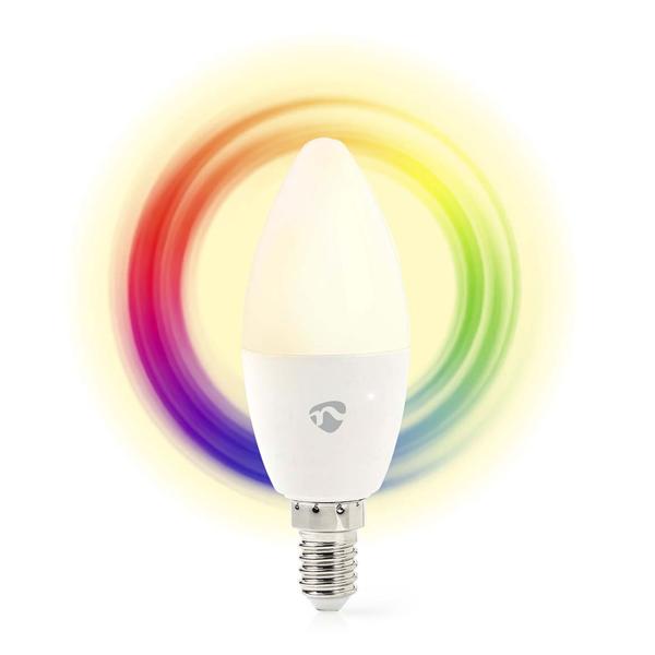 SmartLife WLAN-LED-Lampe (E14, RGBW, 4.9W) – Glühbirne mit Farbwechsel, 2200-6500K – App für Android & iOS – Smart-Home-Beleuchtung