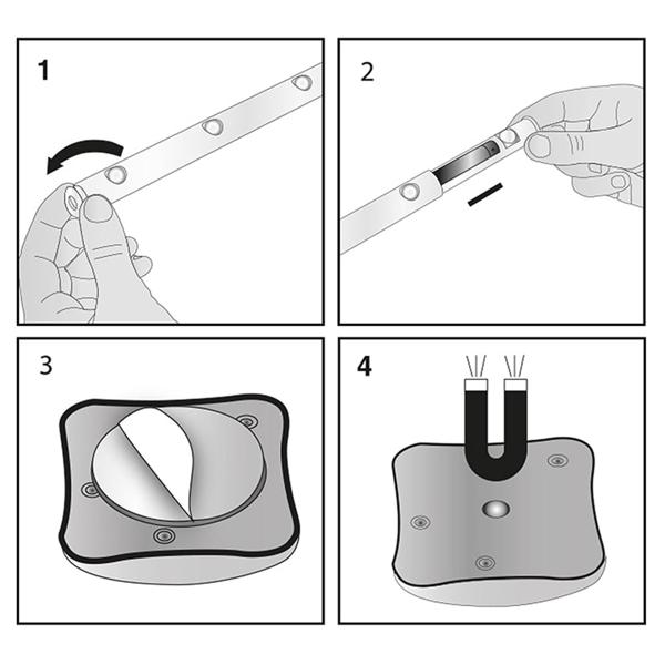 Mobile LED-Lichtleiste, Batterie, 22cm – Magnetisch/Klebestreifen, 4 LEDs, einfache Anbringung, praktische Stableuchte