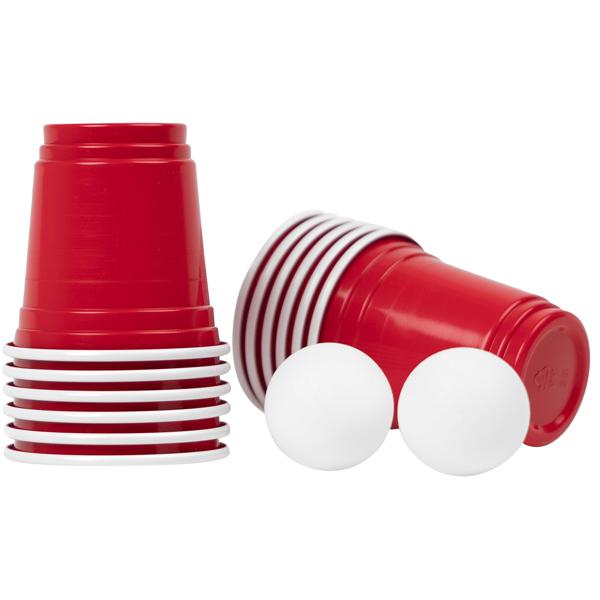 Mini Bier Pong Spiel 12-tlg. - Spassiges Partyspiel mit 10 Shot Gläsern (40ml) & 2 Bällen - Trinkspiel für Freunde & legendäre Feiern - Auch ohne Alkohol